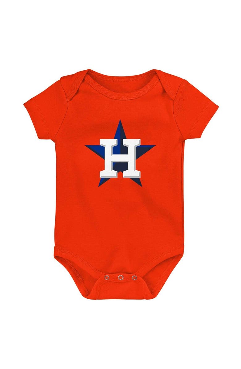 Outerstuff Infant Orange/White/Heather Gray Houston Astros Biggest Little Fan 3-Pack Bodysuit Set, Alternate, color, Orange