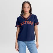FANATICS Women's Fanatics Navy Houston Astros Diva Race Ahead Raglan V-Neck T-Shirt