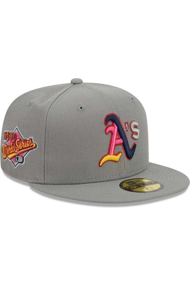 Men's New Era Gray Oakland Athletics Color Pack 59FIFTY Fitted Hat, Main, color, Gray