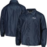 DUNBROOKE Men's Dunbrooke Navy Tampa Bay Rays Coach's Raglan Full-Snap Windbreaker Jacket