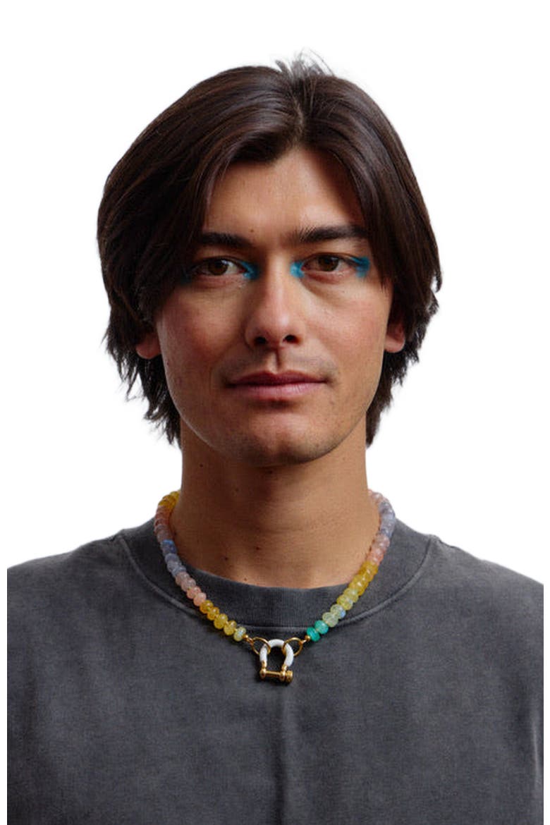 Garcia Multicolor Moonstone Gold Plated Necklace, Alternate, color, Multicolor