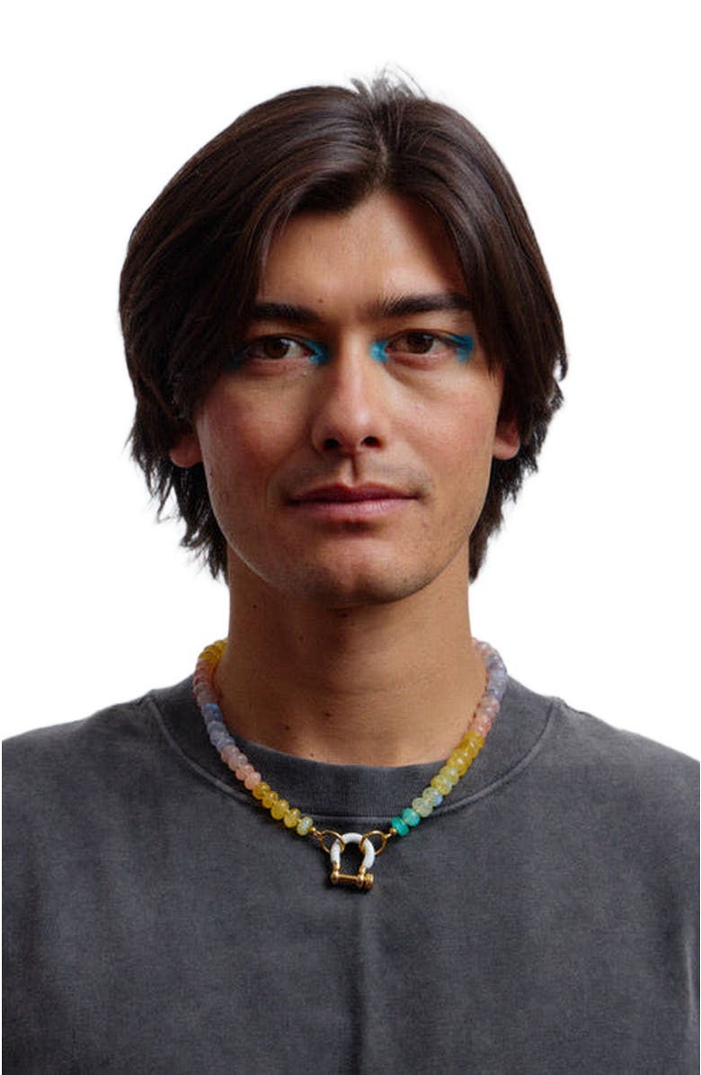 SHOP SPICY DAN Garcia Multicolor Moonstone Gold Plated Necklace, Alternate, color, Multicolor