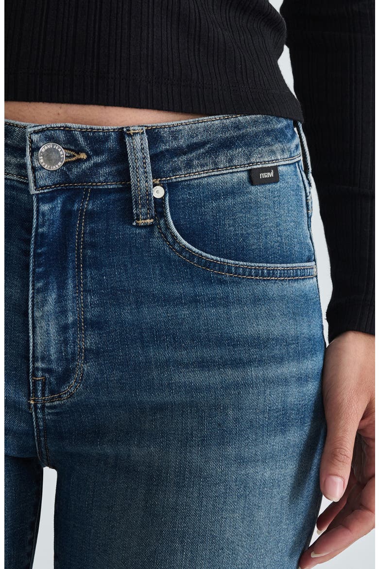 Kathleen Mid Waist Slim Boyfriend Jeans, Alternate, color, MID USED FEATHER BLU