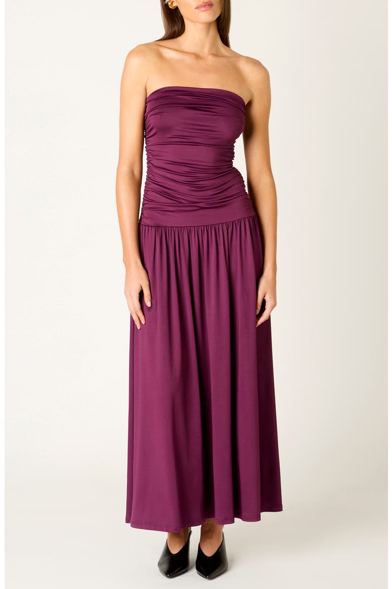 Santal Strapless Jersey Midi Dress, Main, color, ORCHID