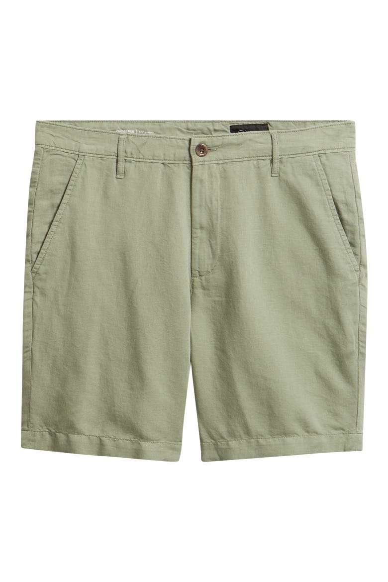 Wanderer Linen & Cotton Chino Shorts, Alternate, color, SPRUCE GREEN