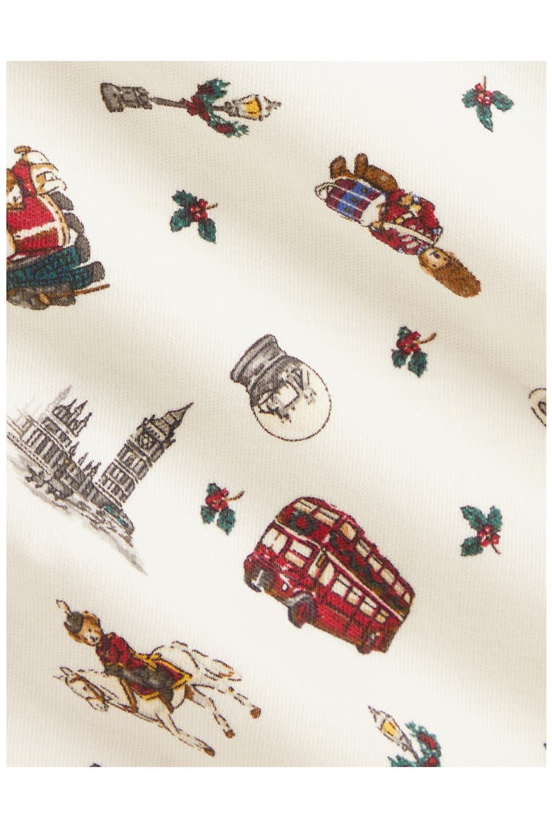 Print Interlock Cotton Footie, Alternate, color, WINTER BEARVILLE