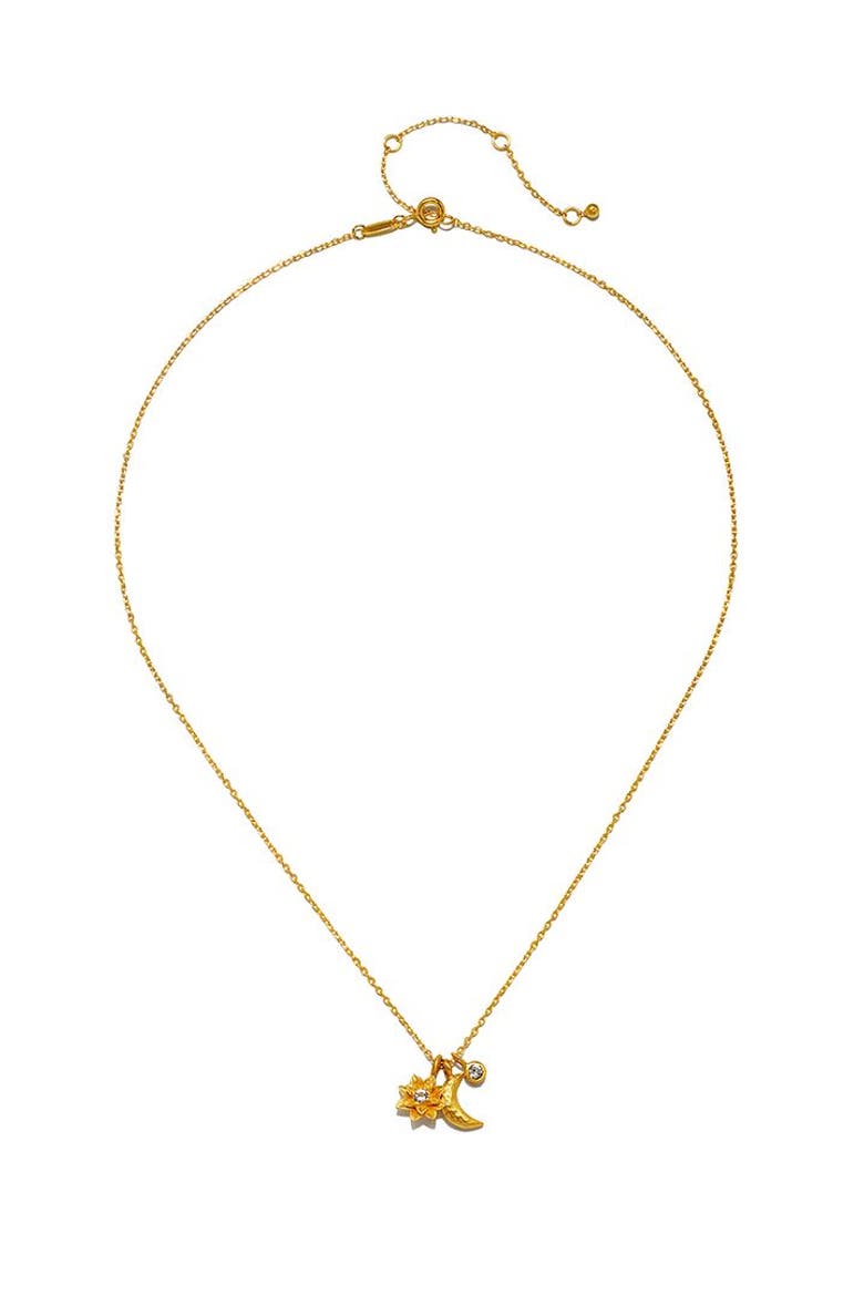 Spirit in Transformation Lotus Moon Necklace, Alternate, color, Gold