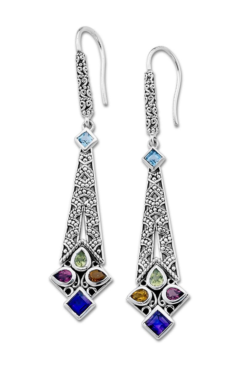 SAMUEL B. Sterling Silver Multistone Earrings, Main, color,