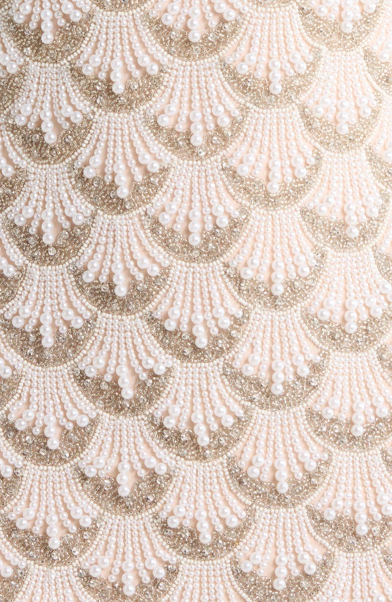 STAUD Las Palmas Beaded Minidress, Alternate, color, Pearl