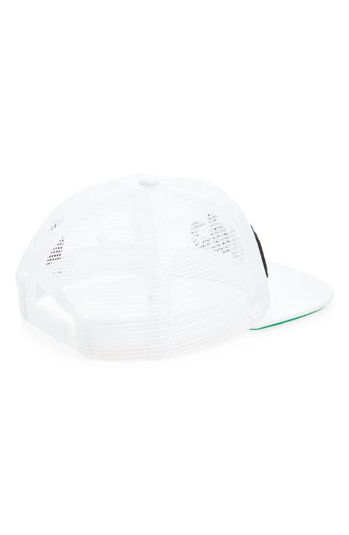 Rhude Logo Embroidered Mesh Snapback Baseball Cap In White