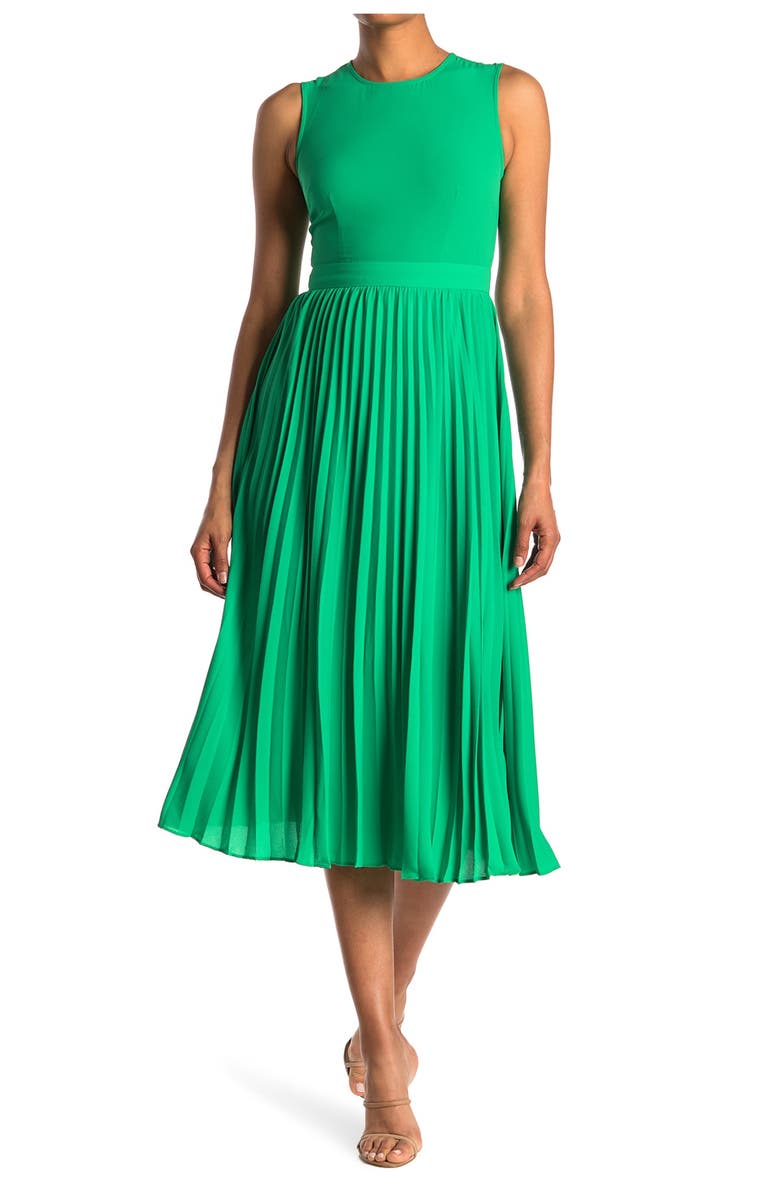 DONNA MORGAN FOR MAGGY Pleated A-Line Midi Dress, Main, color, 