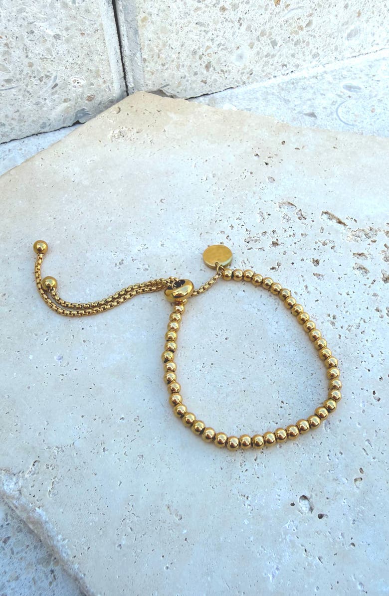 Adornia 18K Gold Plated Beaded Slider Bracelet, Alternate, color, Gold