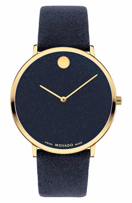 Movado Modern 47 Faux Leather Strap Watch, 40mm x 6.3mm
