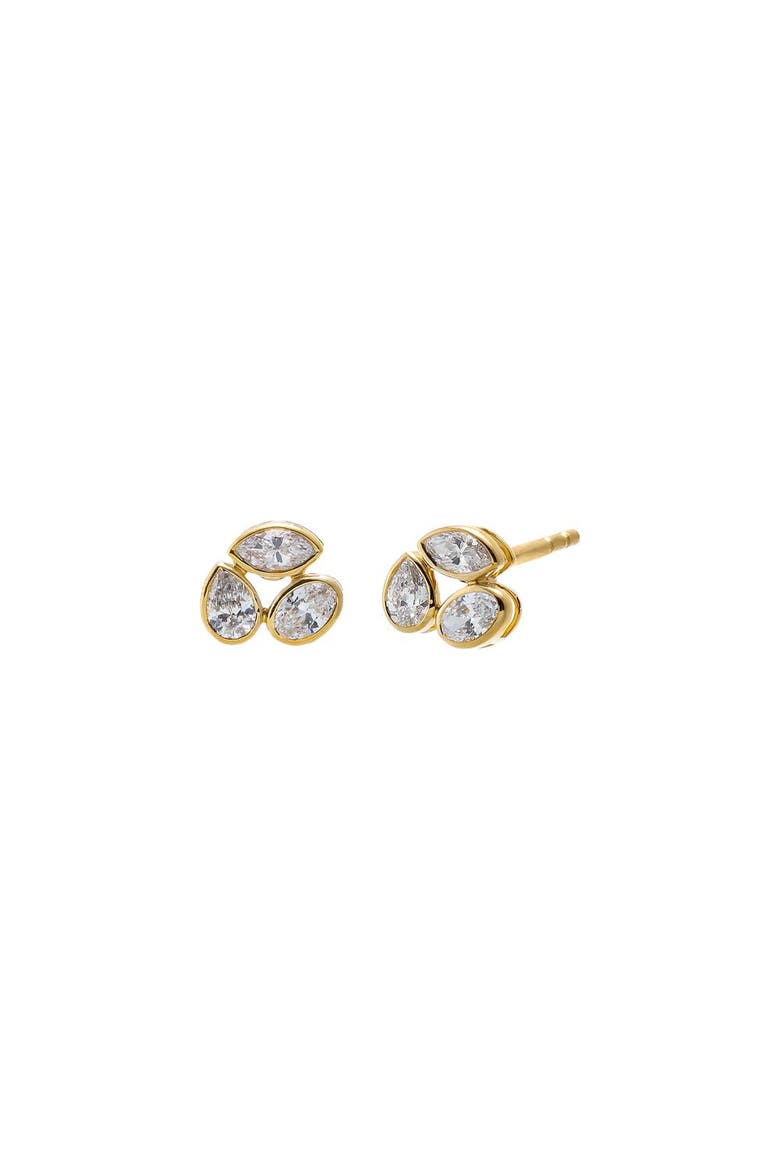 Lab Grown Diamond Marquise/Oval/Pear Bezel Earring 14K, Main, color, 14K Gold