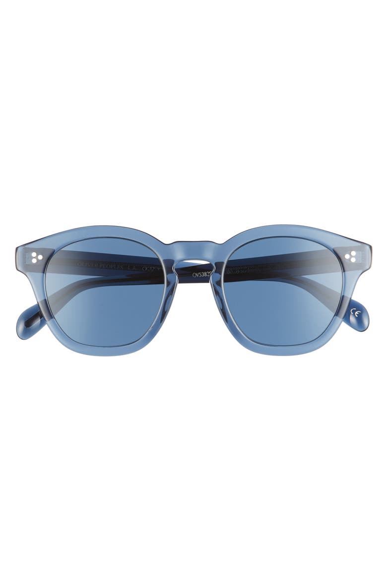 Boudreau 48mm Round Sunglasses, Alternate, color, BLUE/BLUE
