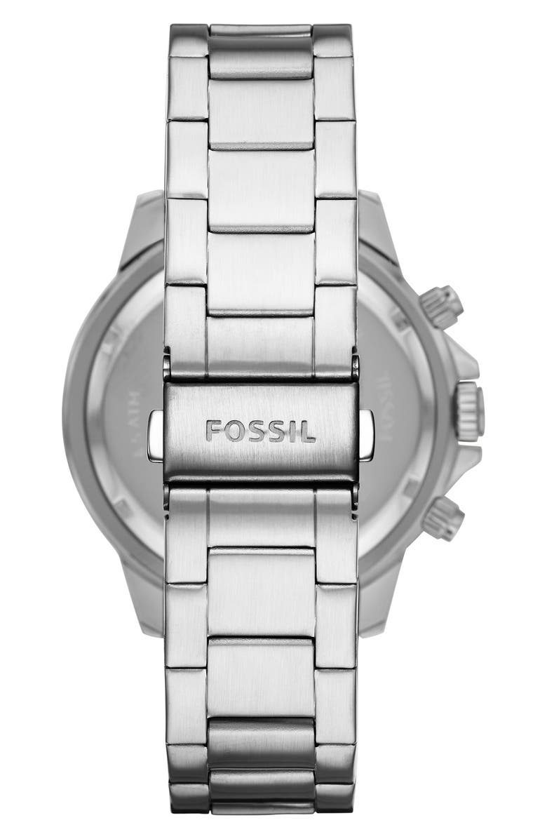 Fossil Men's Bannon Stainless Steel Bracelet Watch, 45mm, Alternate, color, Silver