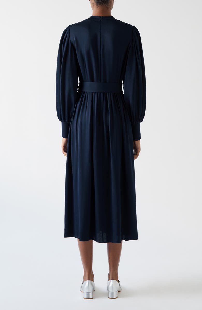 LK Bennett Rosanna Belted Long Sleeve Maxi Dress, Alternate, color, Navy