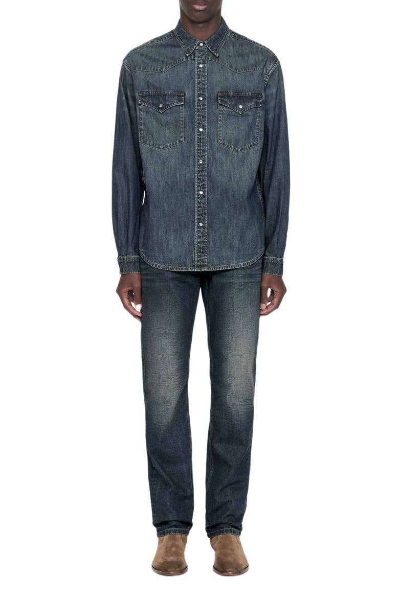 Slim Straight Leg Jeans, Alternate, color, TINTED DARK INDIGO