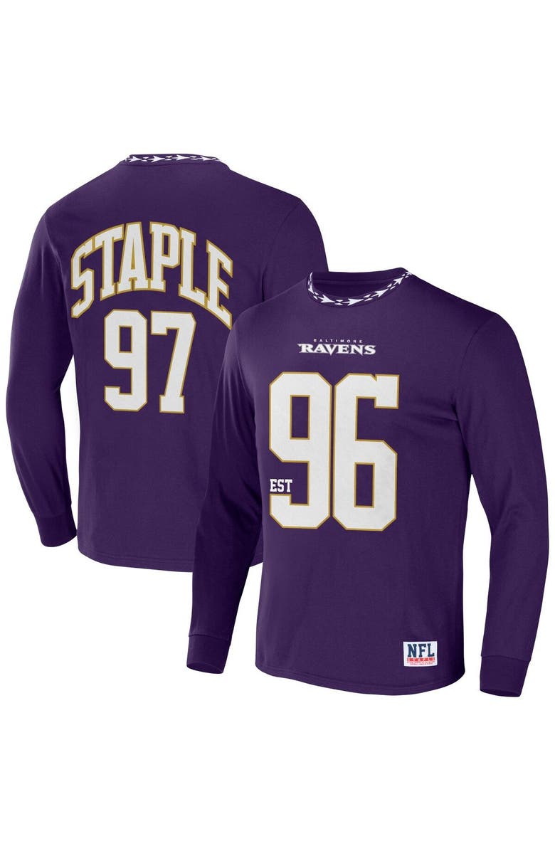 STAPLE Men's NFL x Staple Purple Baltimore Ravens Core Team Long Sleeve T-Shirt, Main, color, 