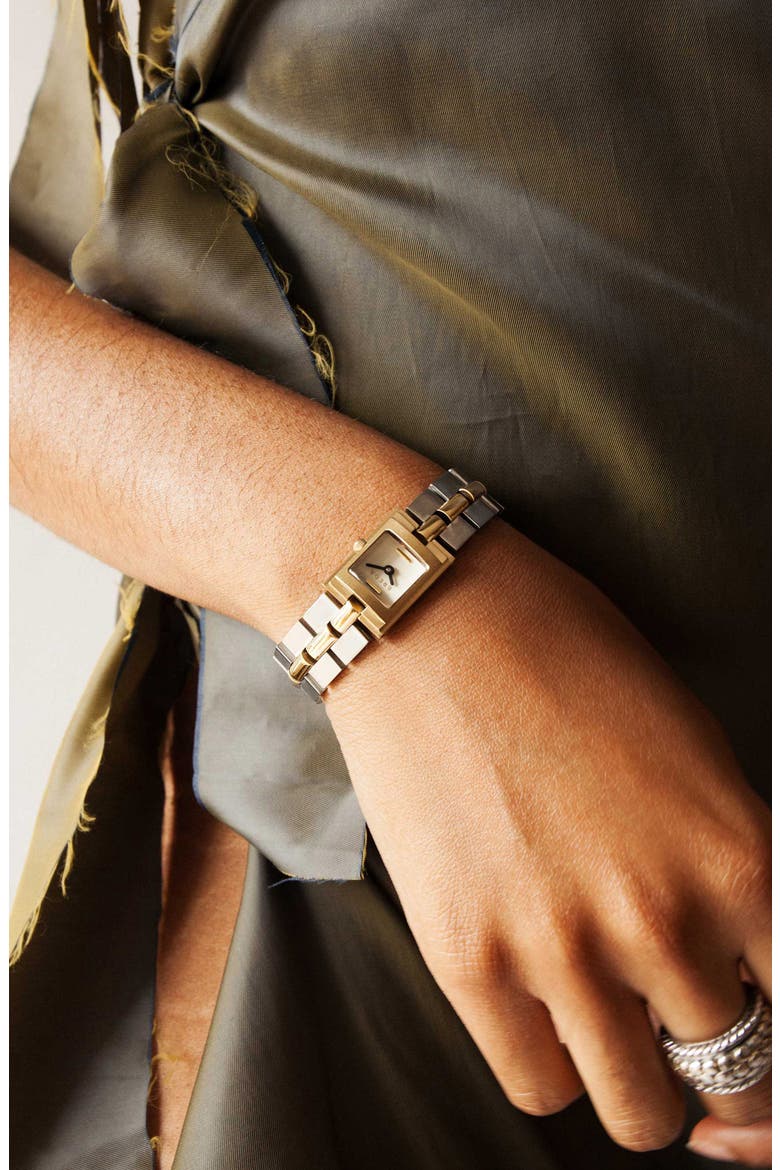 Relic Square Bracelet Watch, 16mm, Alternate, color, TWO TONE