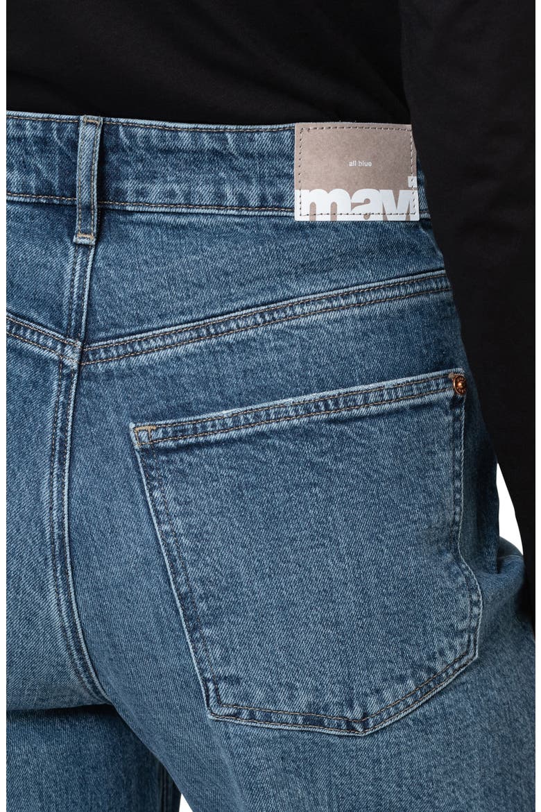 Sandra Cuffed High Waist Ankle Wide Leg Jeans, Alternate, color, MID BRUSHED BLUE