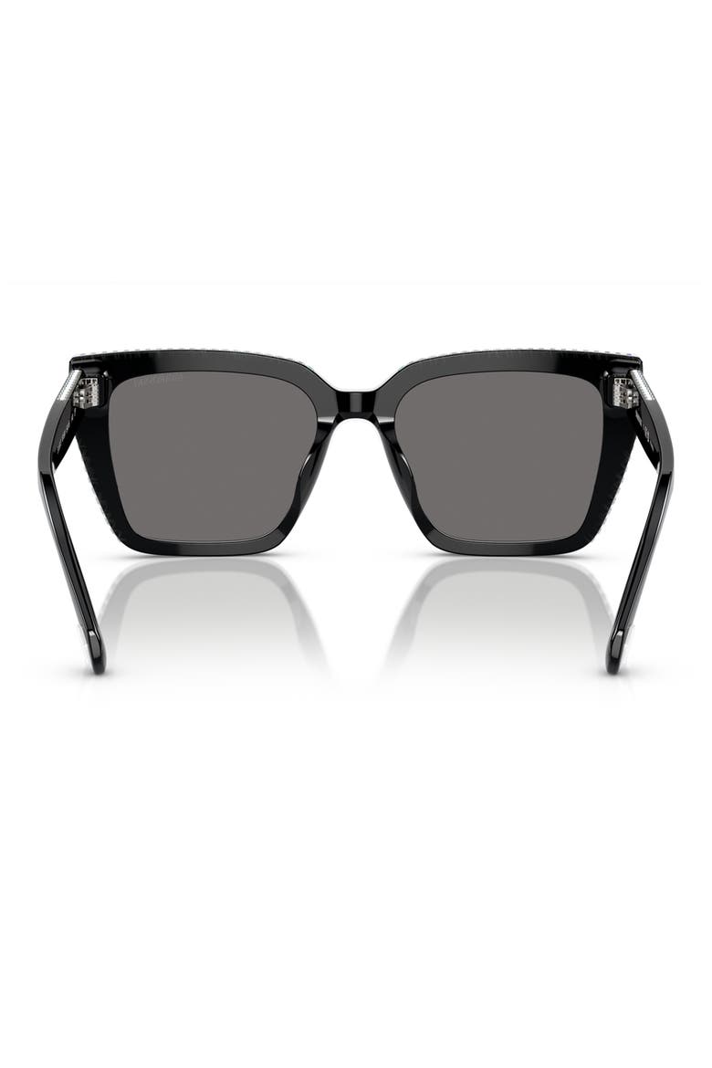 54mm Oversize Polarized Square Sunglasses, Alternate, color, BLACK