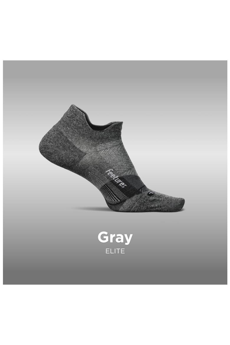 Elite Light Cushion No Show Tab Athletic Ankle Socks  Sport Sock with Targeted Compression, Alternate, color, Stone Grey
