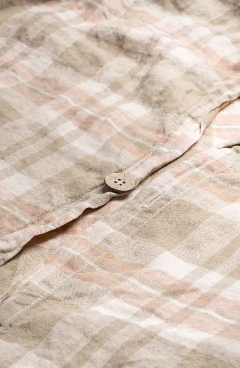 PIGLET IN BED Check Linen Duvet Cover, Alternate, color,