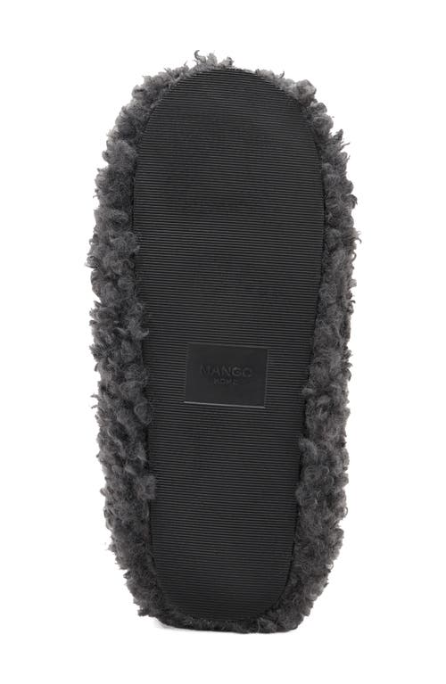 Mango Faux Shearling Slipper In Gray