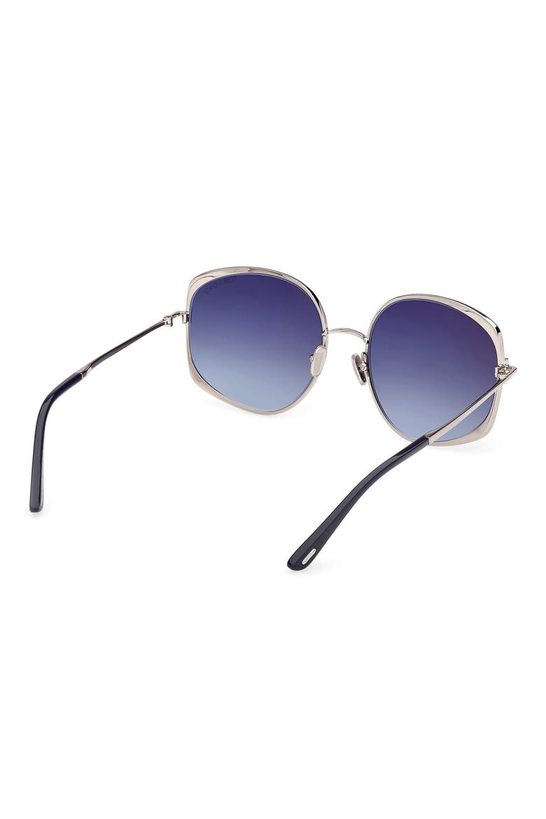 Abbey 58mm Round Sunglasses, Alternate, color, RUTHENIUM NAVY / GRADIENT BLUE