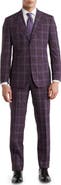 English Laundry Trim Fit Check Wool Blend Suit