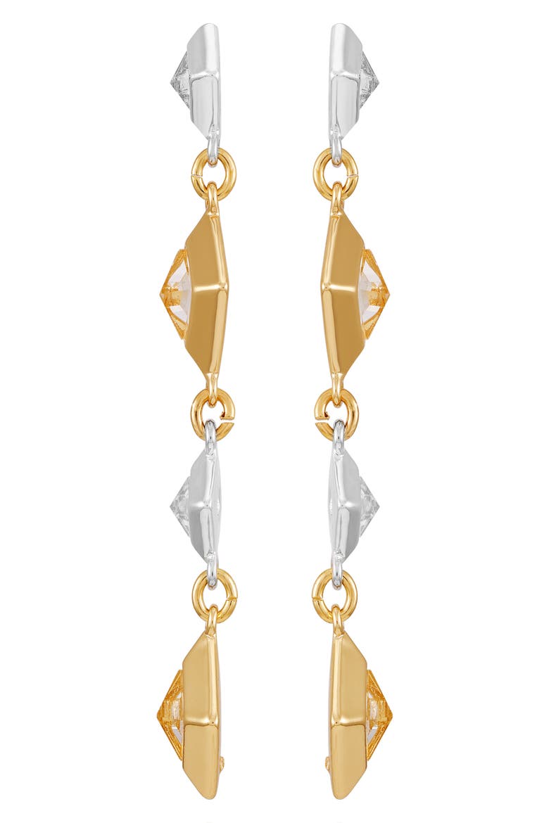 Two-Tone Crystal Linear Drop Earrings, Alternate, color, TWOTONE