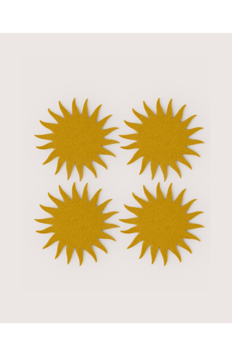 Graf Lantz Merino Wool Sunburst Coaster Solid 4 Pack, Main, color, Dijon