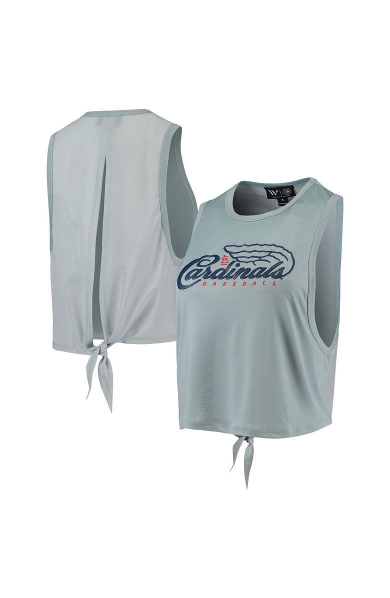 THE WILD COLLECTIVE Women's The Wild Collective Light Blue St. Louis Cardinals Open Back Twist-Tie Tank Top, Main, color, Light Blue