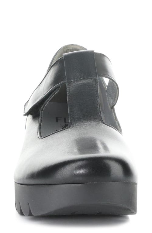 Fly London Veka T-strap Platform Wedge Pump In Black
