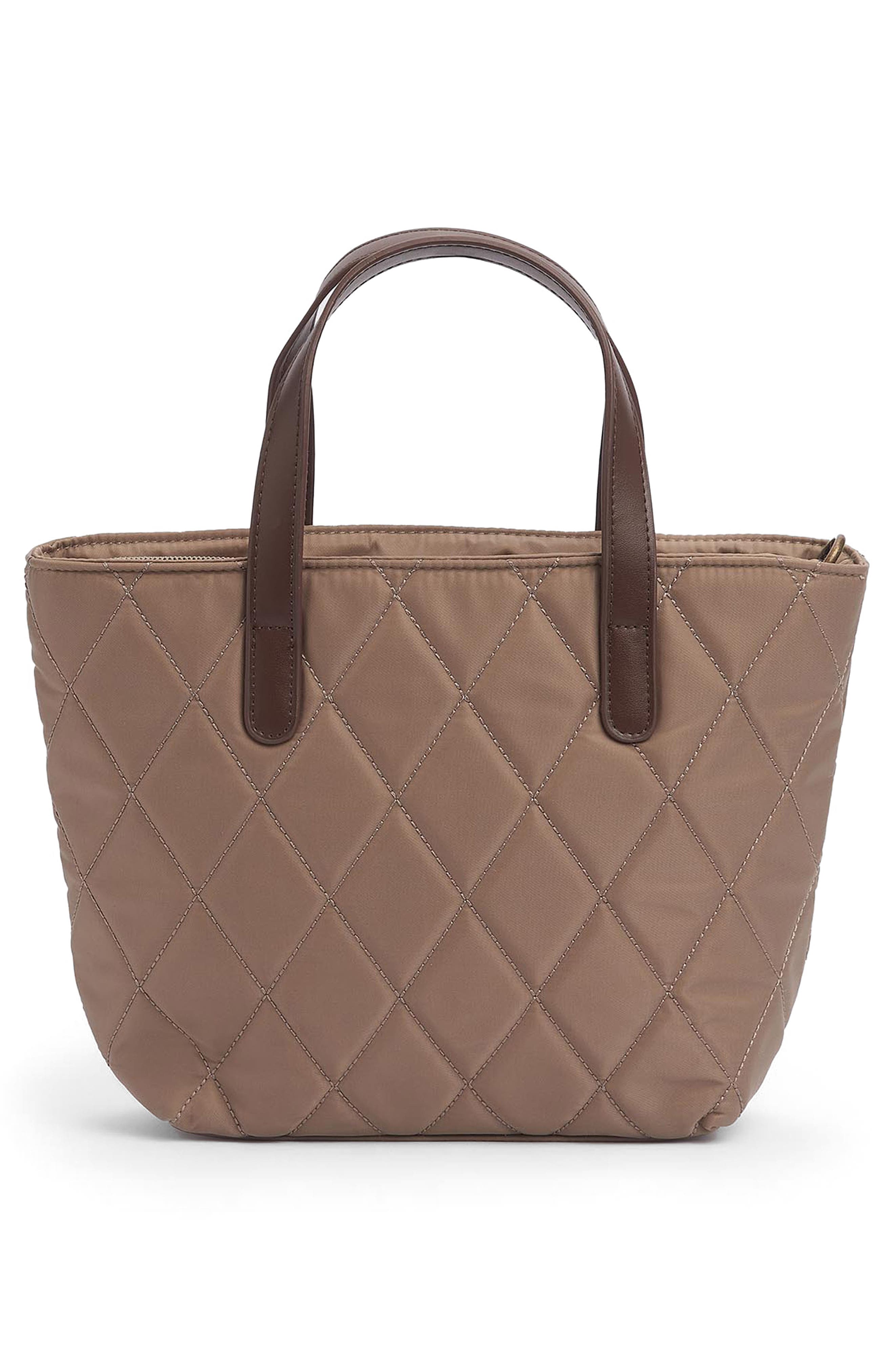 Barbour Mini Diamond Quilted Nylon Tote Bag, Alternate, color, 