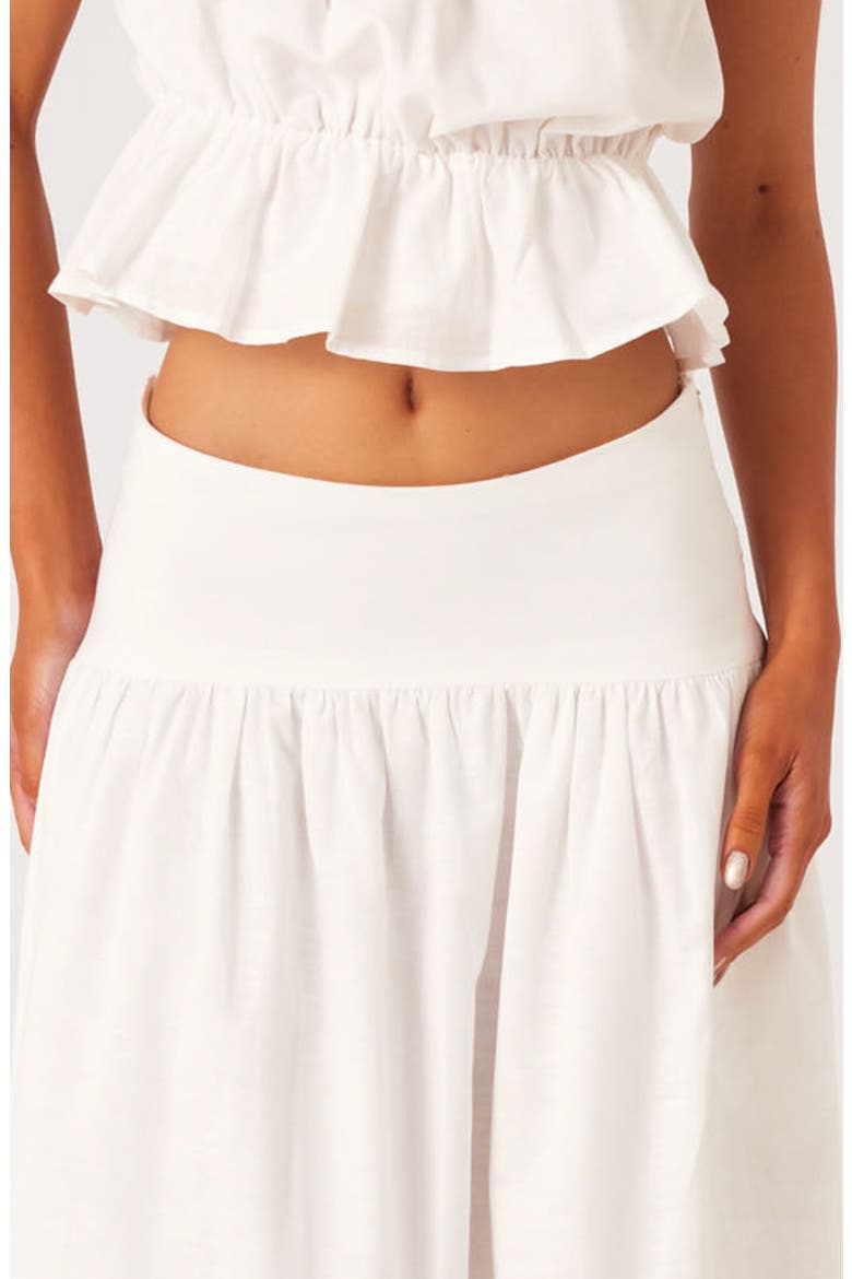 Nesa Linen & Cotton Blend Maxi Skirt, Alternate, color, WHITE