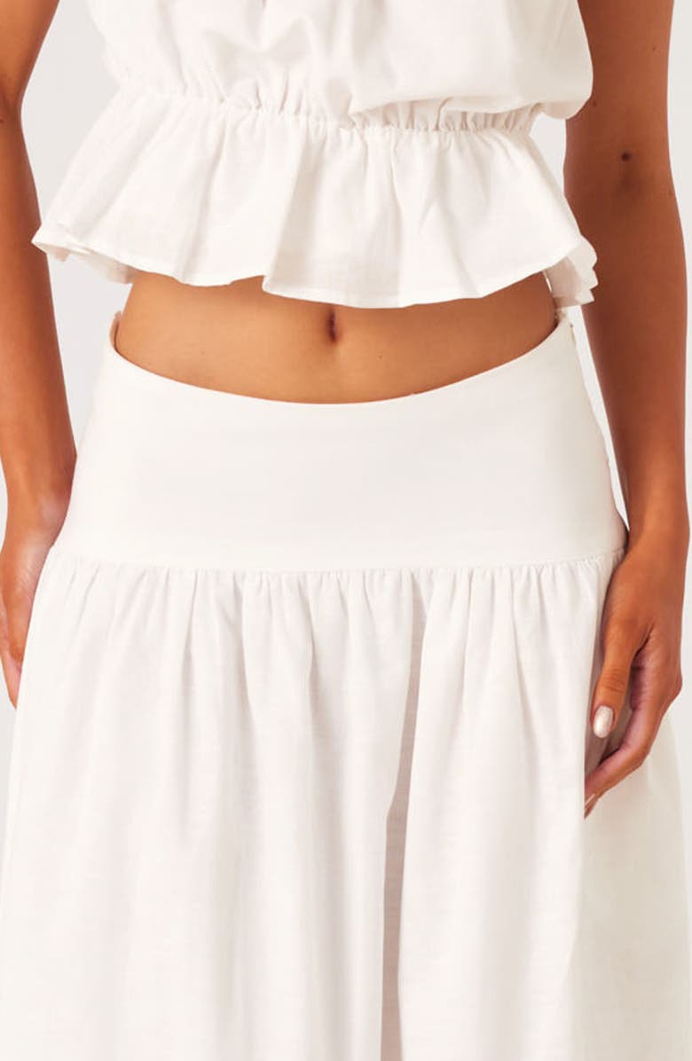 SNDYS Nesa Linen & Cotton Blend Maxi Skirt, Alternate, color, White