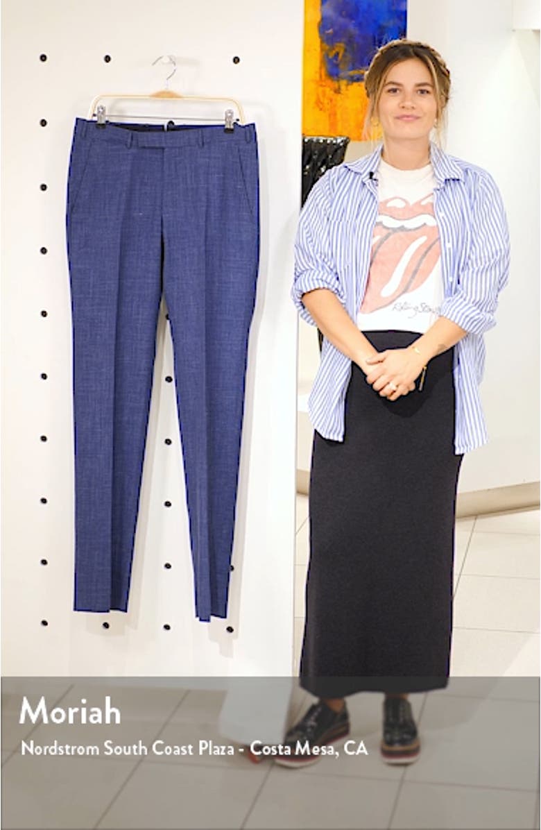 Ermenegildo Zegna Trofeo Flat Front Solid Wool Blend Dress Pants, sales video thumbnail