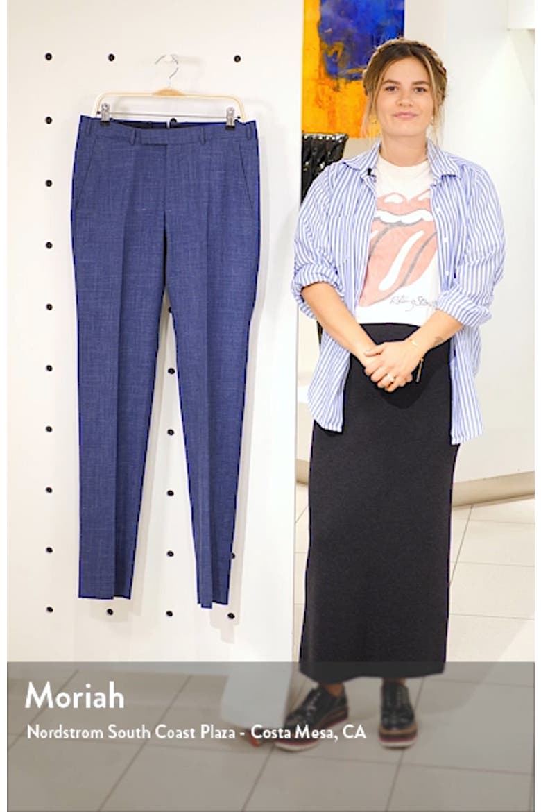 Ermenegildo Zegna Trofeo Flat Front Solid Wool Blend Dress Pants video