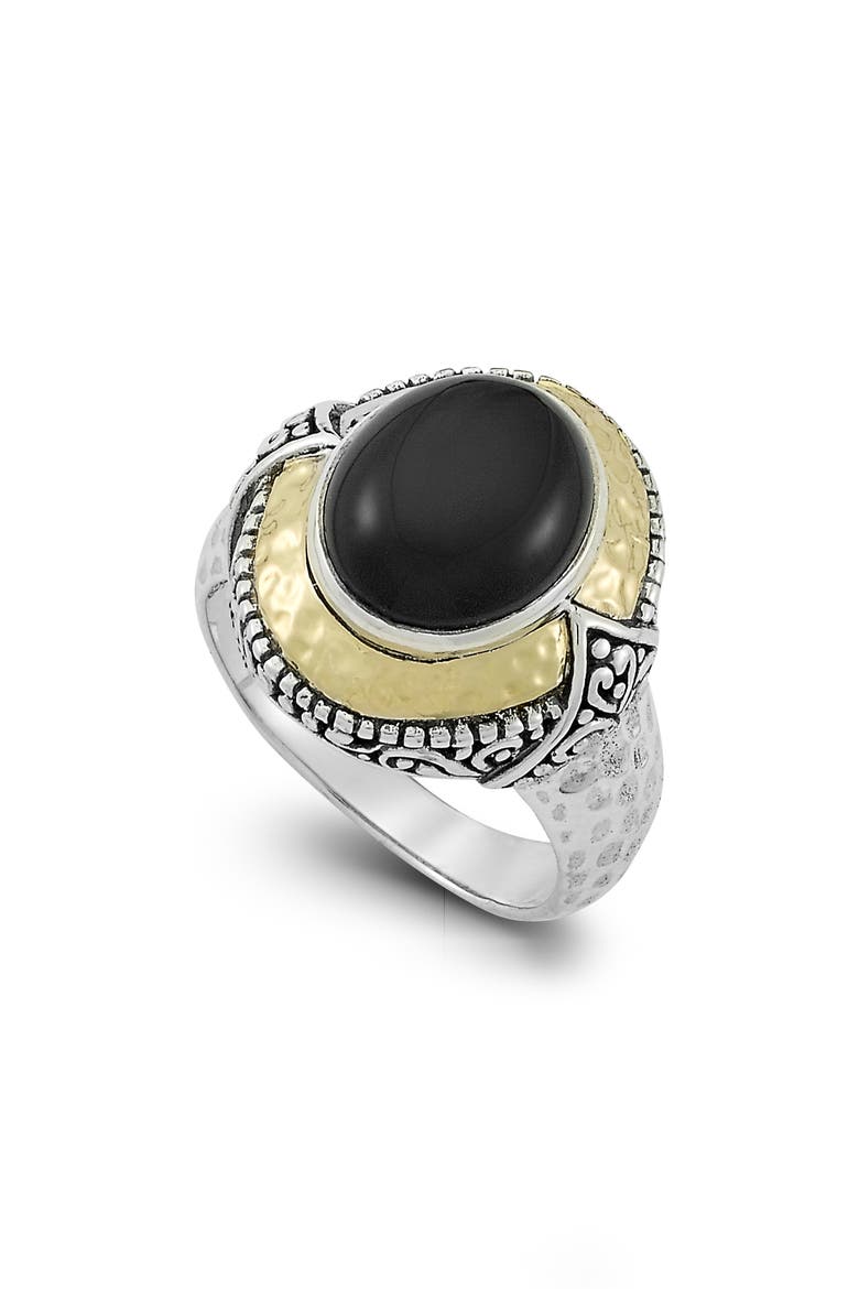 Oval Onyx Ring, Main, color, BLACK