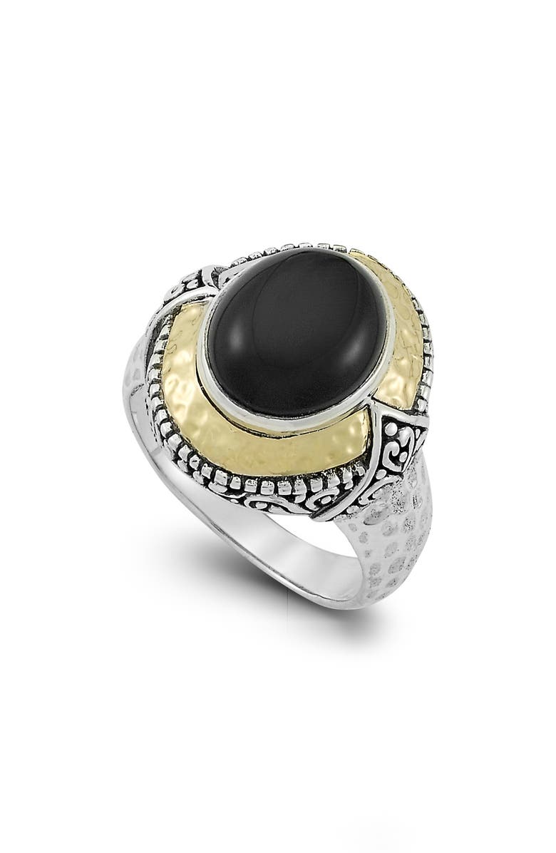 SAMUEL B. Oval Onyx Ring, Main, color, Black