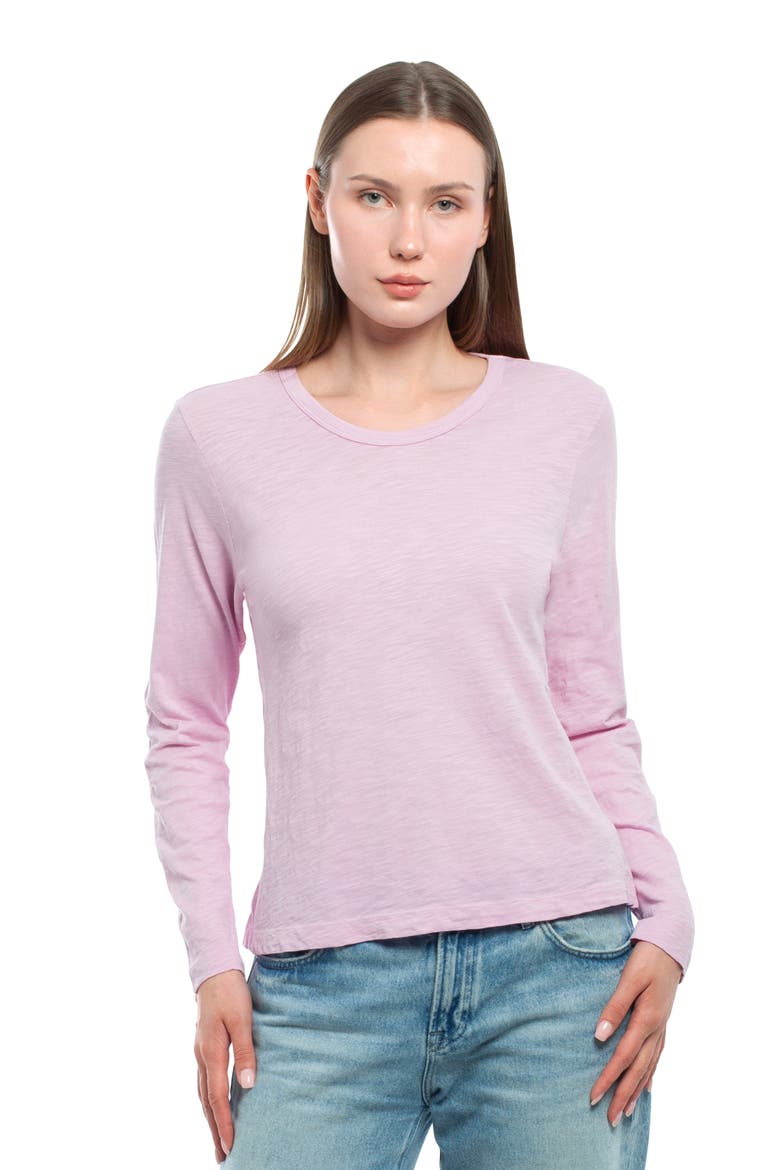 Baby Fit Long Sleeve Shrunken Crew Top, Main, color, Mauve Mist