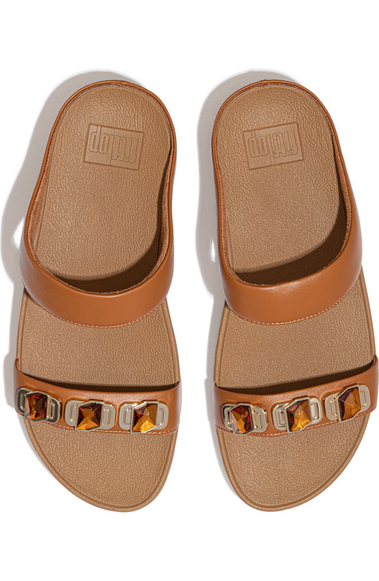FitFlop Fino Crystal Wedge Slide Sandal, Alternate, color, Light Tan