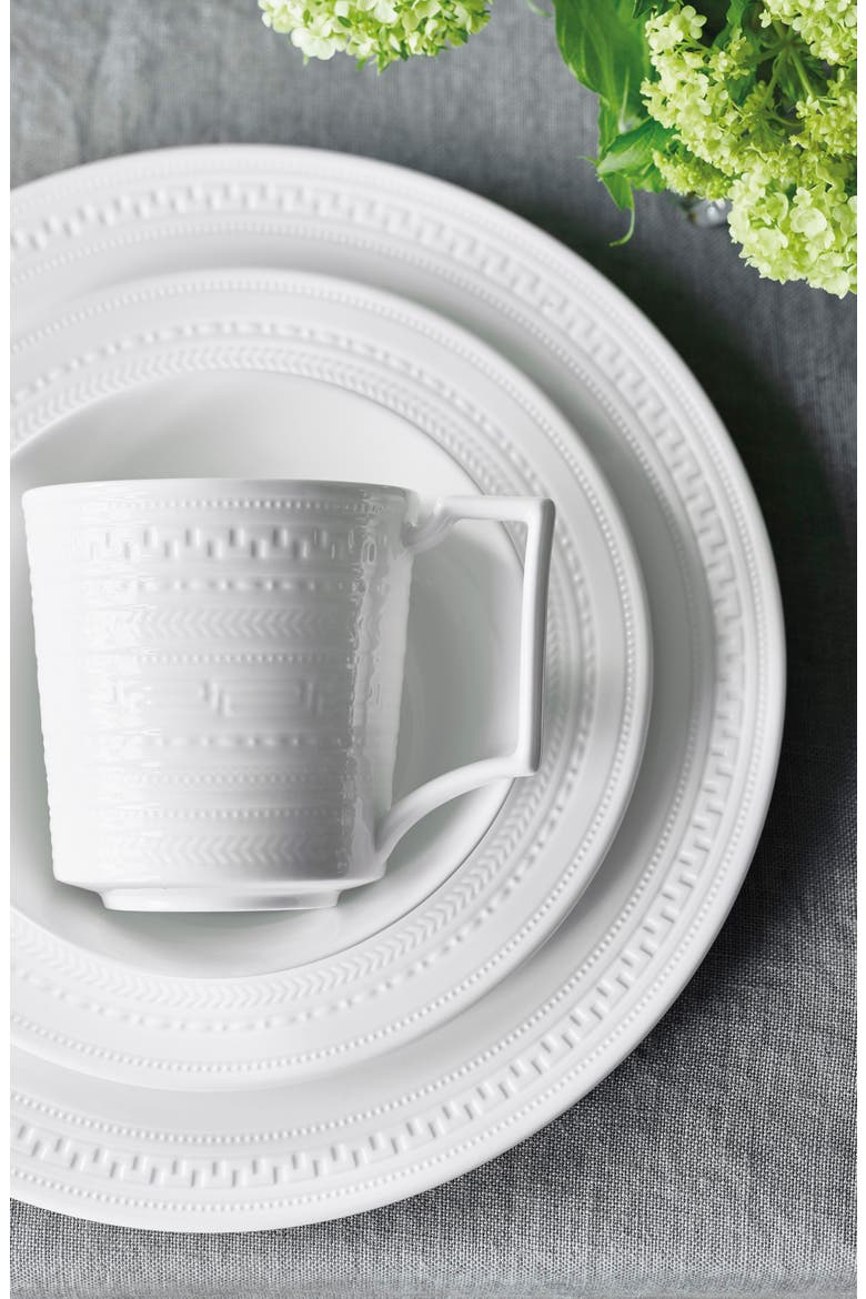 Intaglio 4-Piece Bone China Place Setting, Alternate, color, WHITE