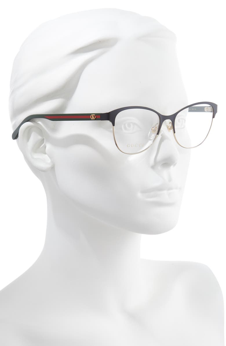 Gucci 53mm Cat Eye Optical Glasses, Alternate, color, 