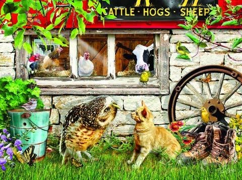 Owl and Pussycat 1000 piece Jigsaw Puzzle for Adults