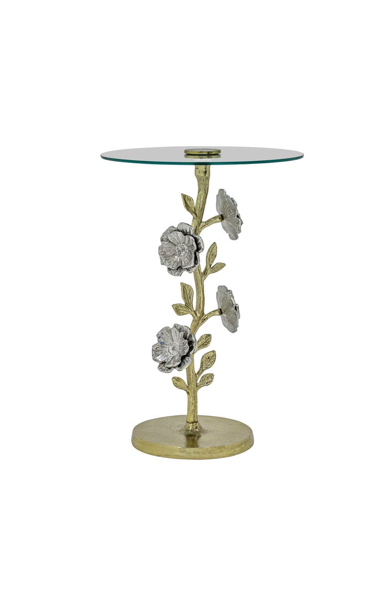 Expo Bazaar Side Table with Glass Top, Alternate, color, Gold
