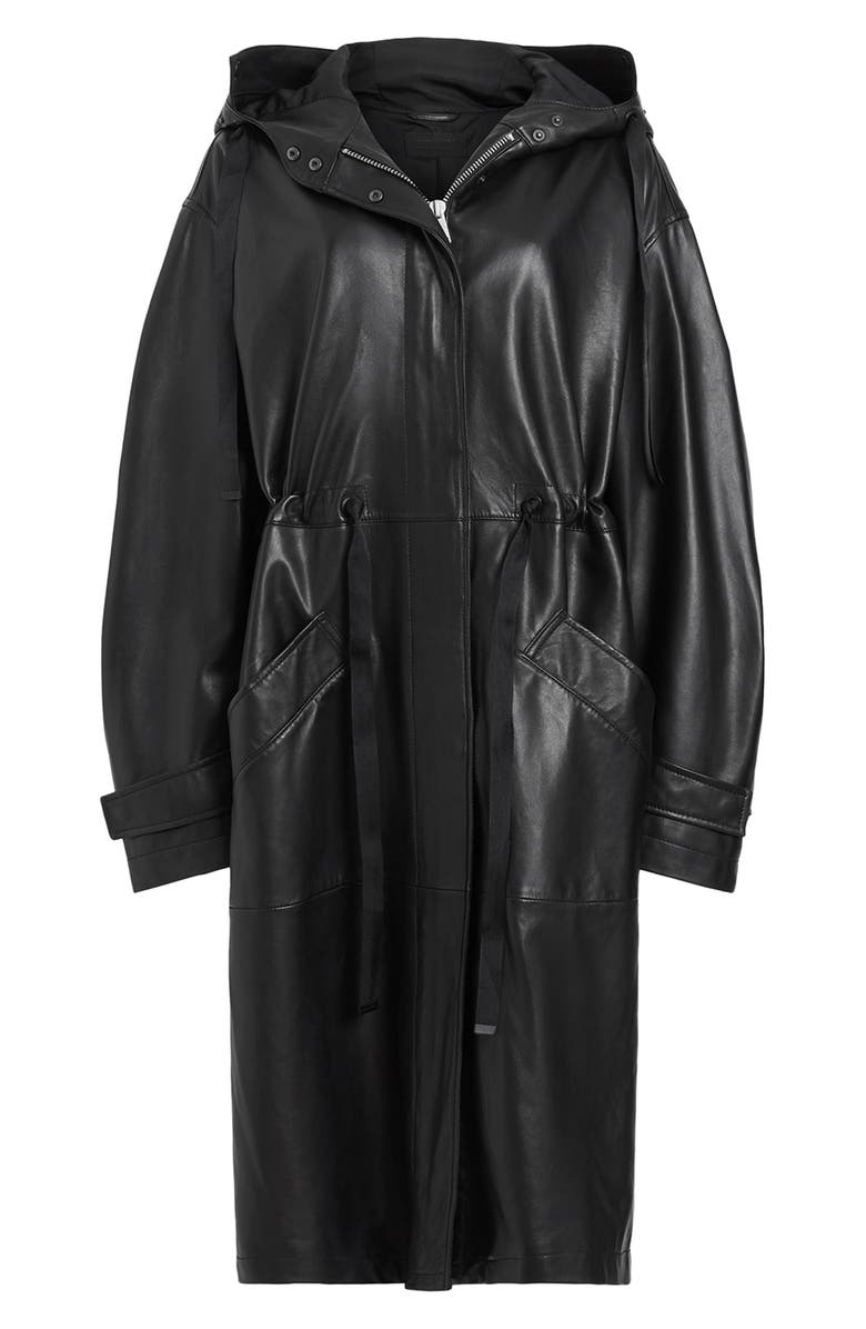 AllSaints Kelsea Leather Coat, Alternate, color, 