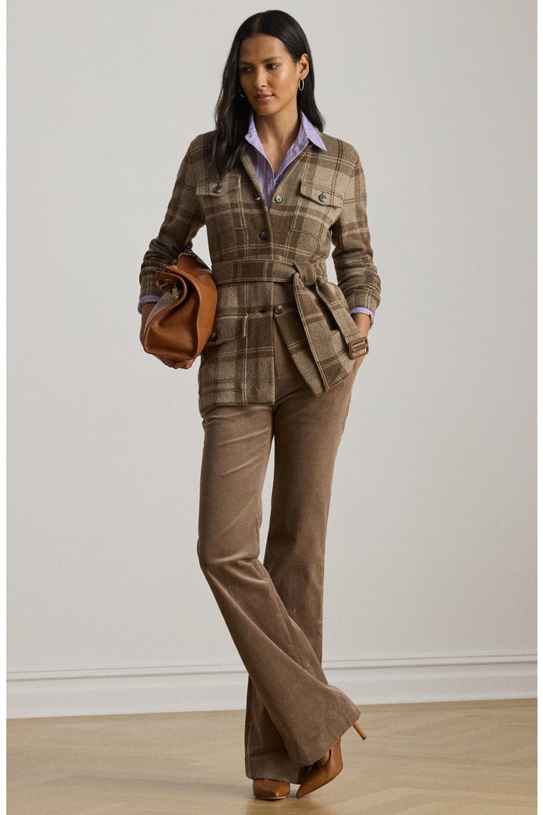 High Waist Flare Corduroy Pants, Alternate, color, TAUPE BROWN